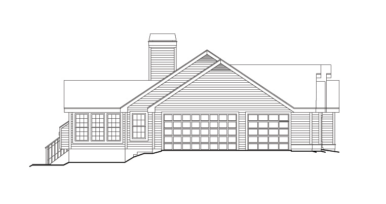 Home Plan Left Elevation of this 3-Bedroom,2514 Sq Ft Plan -138-1107