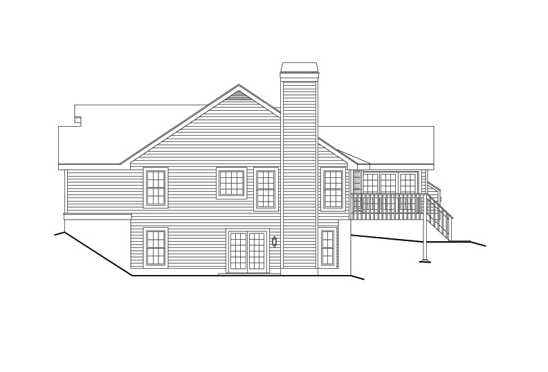 Home Plan Right Elevation of this 3-Bedroom,2514 Sq Ft Plan -138-1107