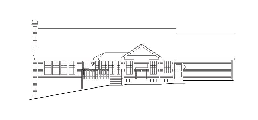 Home Plan Rear Elevation of this 3-Bedroom,2514 Sq Ft Plan -138-1107
