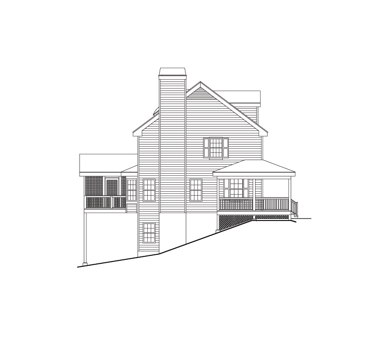 Home Plan Left Elevation of this 4-Bedroom,2727 Sq Ft Plan -138-1108