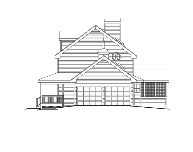 Home Plan Right Elevation of this 4-Bedroom,2727 Sq Ft Plan -138-1108