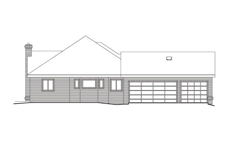 Home Plan Left Elevation of this 4-Bedroom,2900 Sq Ft Plan -138-1109