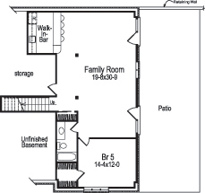 Floor Plan Basement of Ranch Plan #138-1109