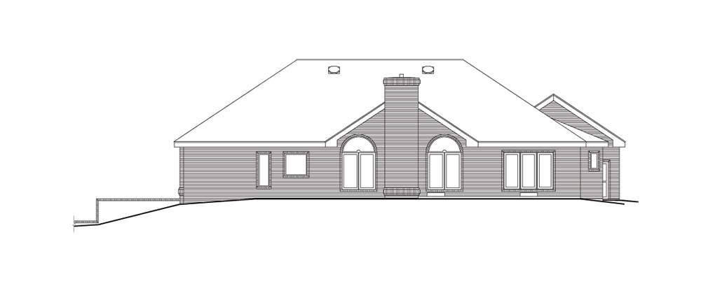 Home Plan Rear Elevation of this 4-Bedroom,2900 Sq Ft Plan -138-1109