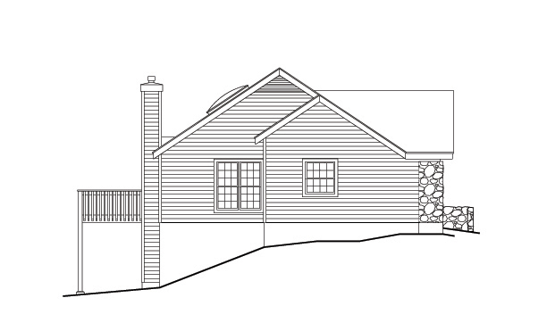 Home Plan Left Elevation of this 3-Bedroom,1278 Sq Ft Plan -138-1110