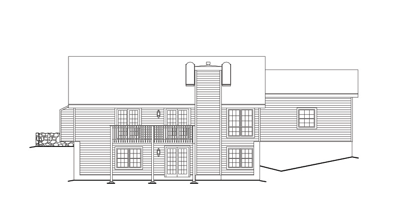 Home Plan Rear Elevation of this 3-Bedroom,1278 Sq Ft Plan -138-1110