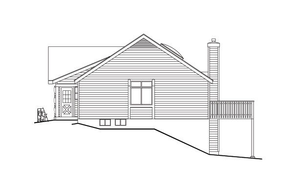 Home Plan Right Elevation of this 3-Bedroom,1278 Sq Ft Plan -138-1110