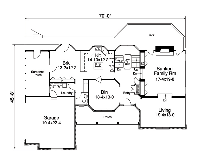 Floor Plan First Story of Country Plan #138-1111