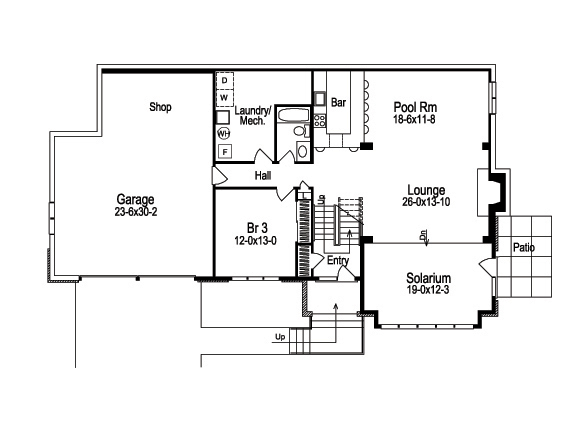 Floor Plan Basement of Ranch Plan #138-1112