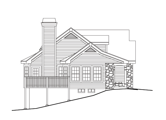 Home Plan Left Elevation of this 3-Bedroom,1787 Sq Ft Plan -138-1114