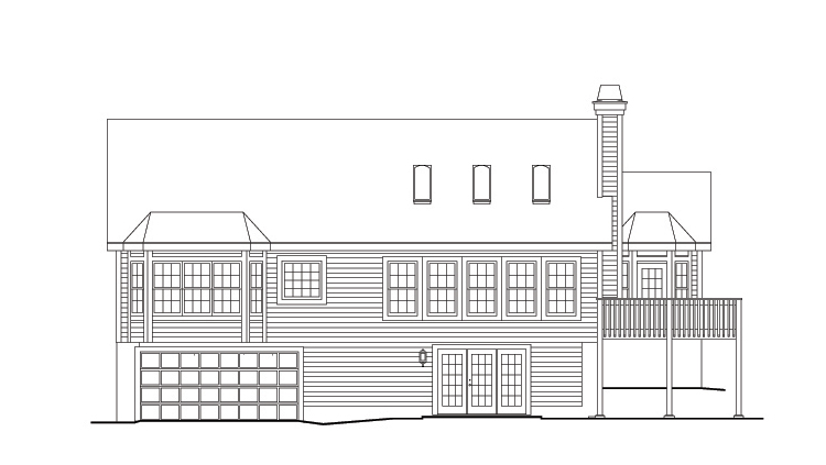 Home Plan Rear Elevation of this 3-Bedroom,1787 Sq Ft Plan -138-1114