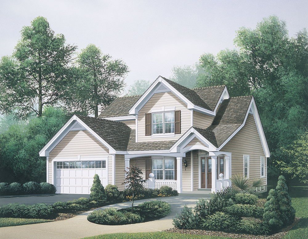 Front elevation of Traditional home (ThePlanCollection: House Plan #138-1115)