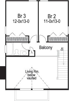 Floor Plan Second Story of Small House Plans #138-1116