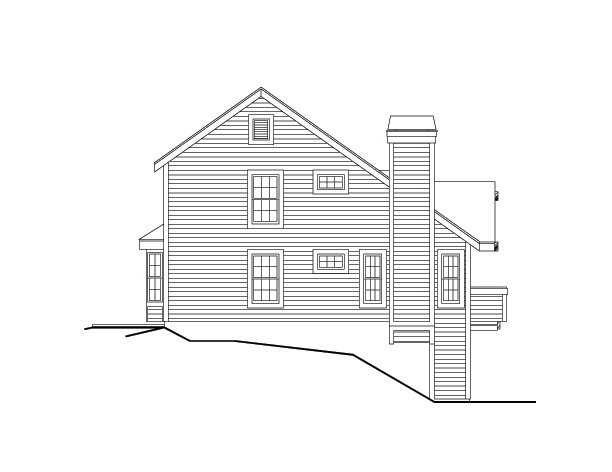 Home Plan Left Elevation of this 3-Bedroom,1332 Sq Ft Plan -138-1116