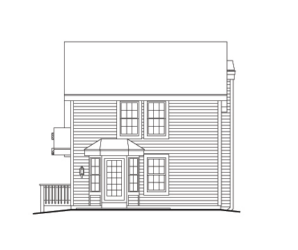 Home Plan Rear Elevation of this 3-Bedroom,1332 Sq Ft Plan -138-1116