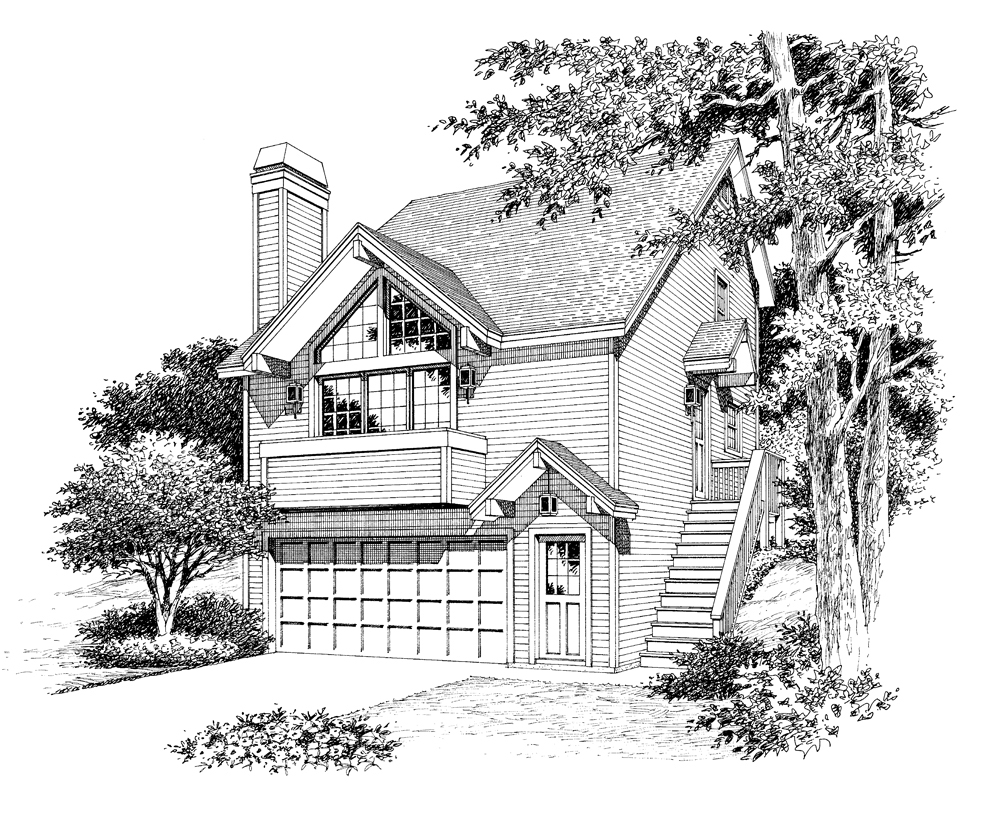 Front View of this 3-Bedroom, 1332 Sq Ft Plan - 138-1116