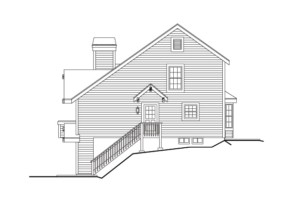 Home Plan Right Elevation of this 3-Bedroom,1332 Sq Ft Plan -138-1116