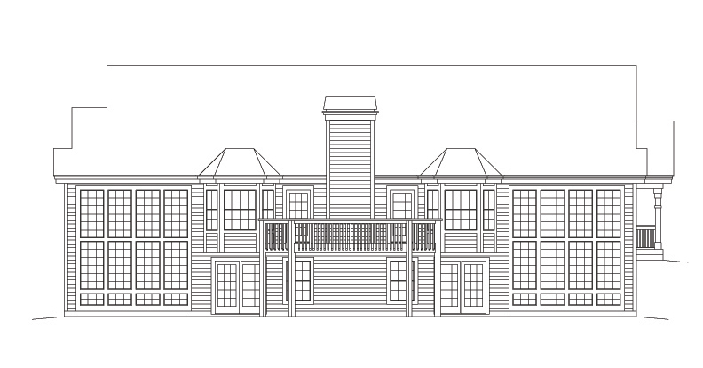 Home Plan Rear Elevation of this 3-Bedroom,3041 Sq Ft Plan -138-1117
