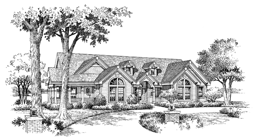 Front View of this 3-Bedroom, 3041 Sq Ft Plan - 138-1117