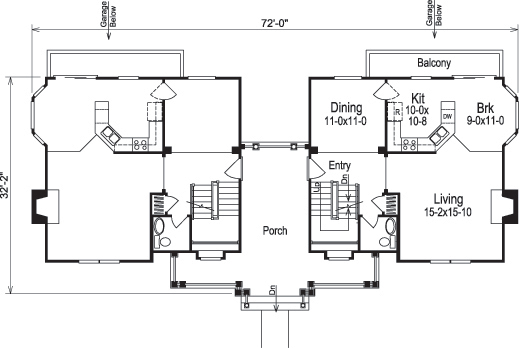 Floor Plan First Story of Multi-Unit Plan #138-1119