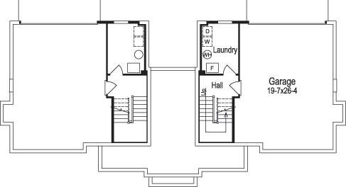 Floor Plan Basement of Multi-Unit Plan #138-1119
