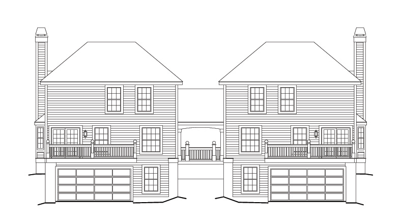 Home Plan Rear Elevation of this 3-Bedroom,3502 Sq Ft Plan -138-1119