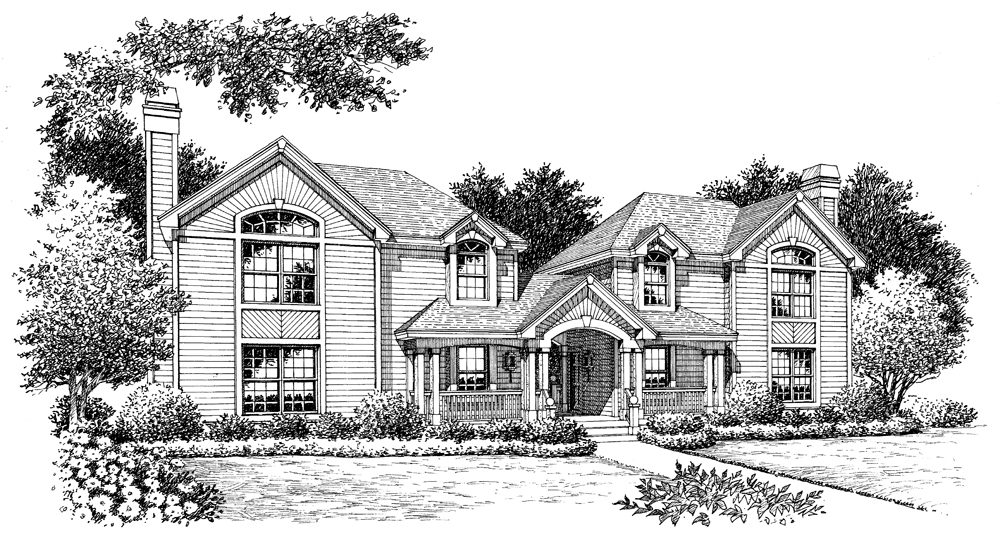 Front View of this 3-Bedroom, 3502 Sq Ft Plan - 138-1119