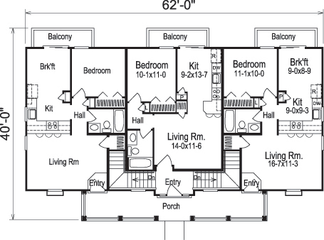 Floor Plan First Story of Multi-Unit Plan #138-1120