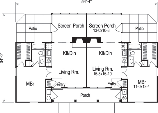 Floor Plan First Story of Multi-Unit Plan #138-1121