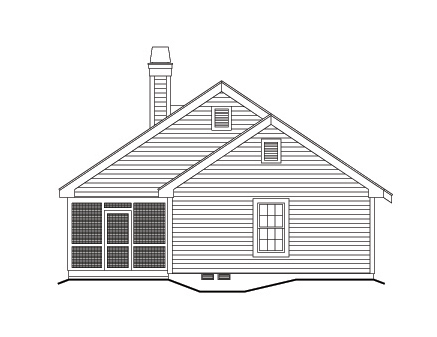 Home Plan Left Elevation of this 1-Bedroom,1076 Sq Ft Plan -138-1121