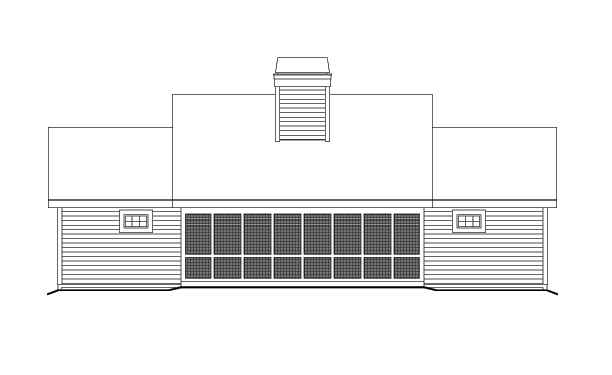 Home Plan Rear Elevation of this 1-Bedroom,1076 Sq Ft Plan -138-1121