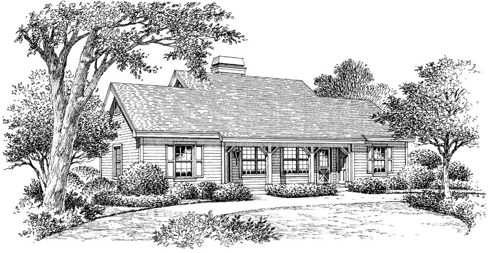 Front View of this 1-Bedroom, 1076 Sq Ft Plan - 138-1121