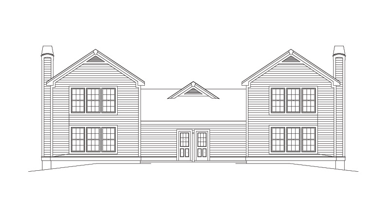 Home Plan Rear Elevation of this 2-Bedroom,2408 Sq Ft Plan -138-1122