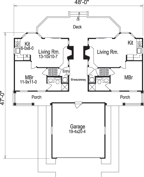 Floor Plan First Story of Multi-Unit Plan #138-1123