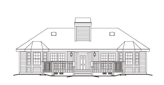 Home Plan Rear Elevation of this 1-Bedroom,844 Sq Ft Plan -138-1123