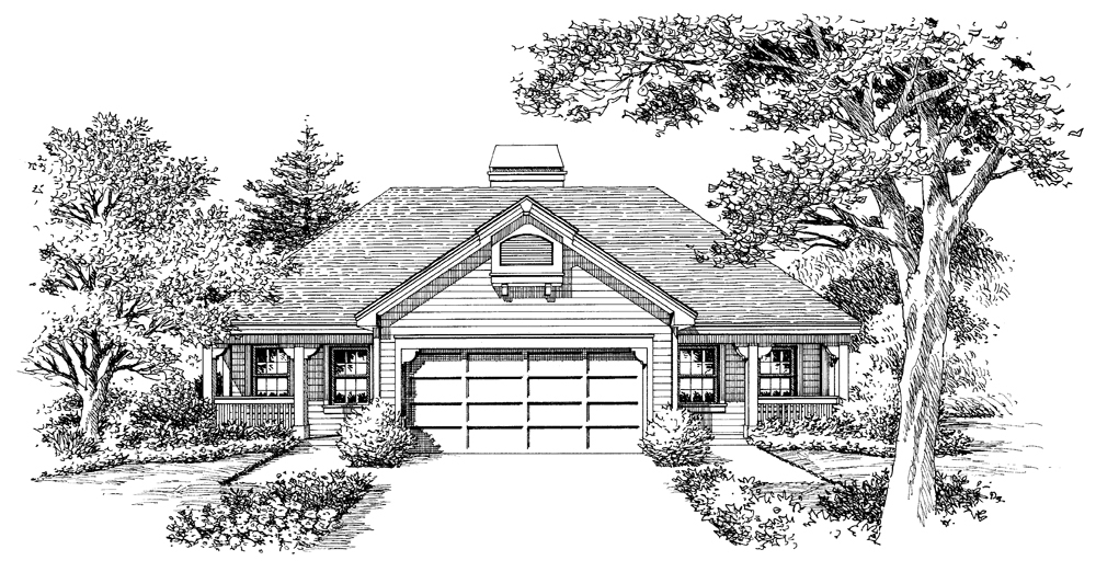 Front View of this 1-Bedroom, 844 Sq Ft Plan - 138-1123