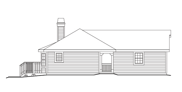 Home Plan Right Elevation of this 1-Bedroom,844 Sq Ft Plan -138-1123
