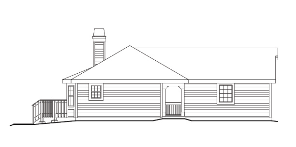 Home Plan Left Elevation of this 1-Bedroom,844 Sq Ft Plan -138-1123