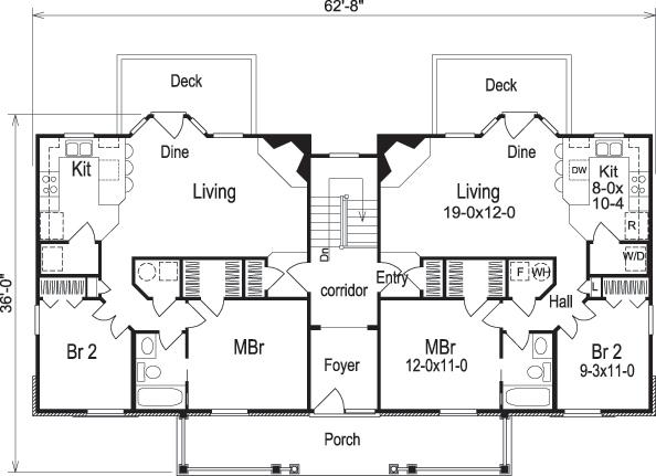 Floor Plan First Story of Multi-Unit Plan #138-1124