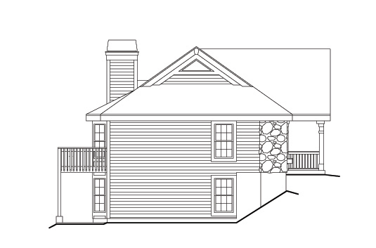 Home Plan Left Elevation of this 6-Bedroom,2986 Sq Ft Plan -138-1124