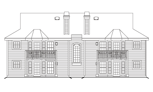 Home Plan Rear Elevation of this 6-Bedroom,2986 Sq Ft Plan -138-1124