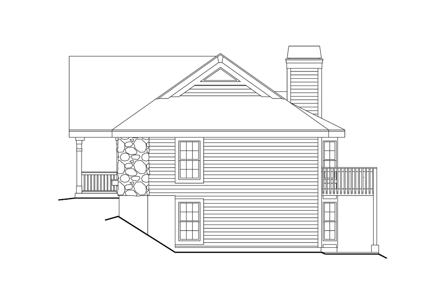 Home Plan Right Elevation of this 6-Bedroom,2986 Sq Ft Plan -138-1124