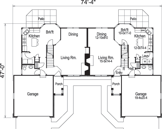 Floor Plan First Story of Multi-Unit Plan #138-1125