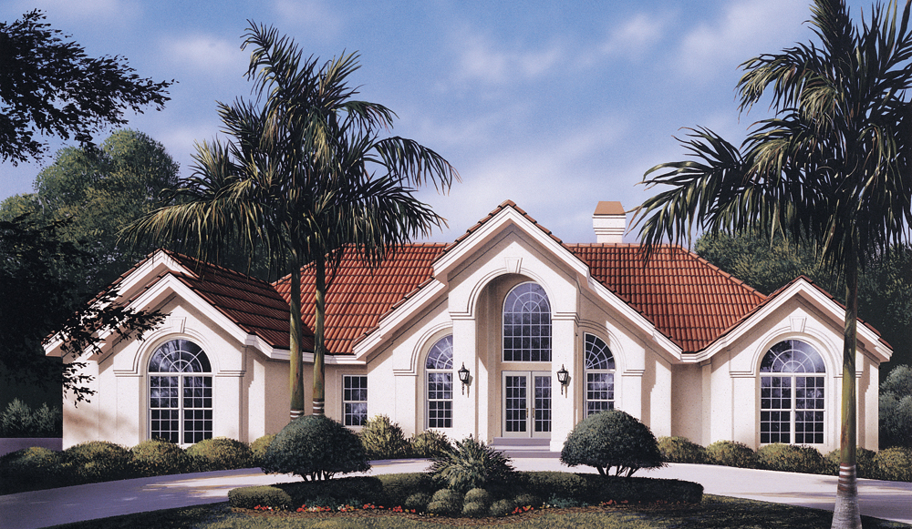 Front elevation of Ranch home (ThePlanCollection: House Plan #138-1126)