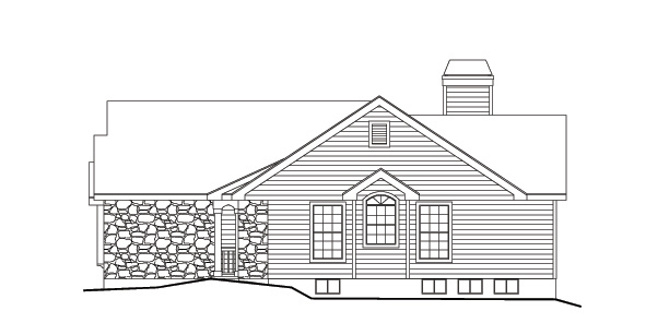 Home Plan Right Elevation of this 2-Bedroom,1248 Sq Ft Plan -138-1127