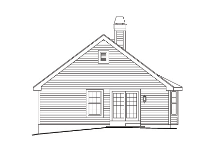 Home Plan Rear Elevation of this 4-Bedroom,1452 Sq Ft Plan -138-1130