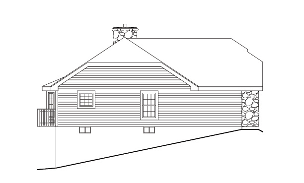 Home Plan Left Elevation of this 2-Bedroom,1547 Sq Ft Plan -138-1131