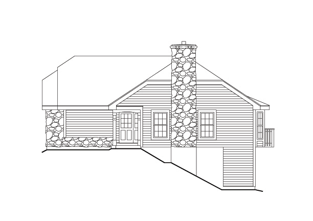 Home Plan Right Elevation of this 2-Bedroom,1547 Sq Ft Plan -138-1131