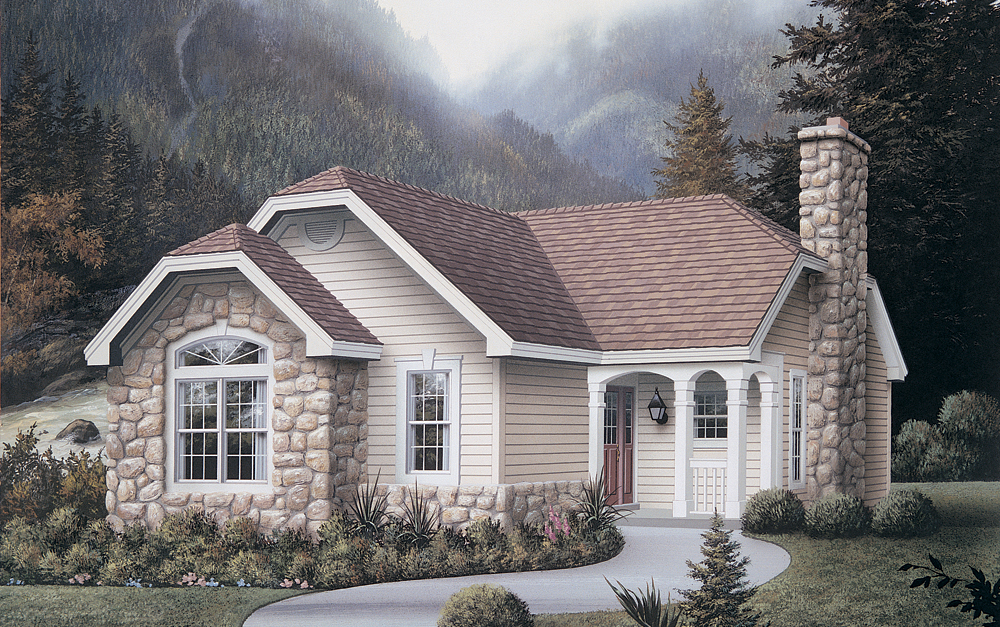 Front elevation of Cottage home (ThePlanCollection: House Plan #138-1131)