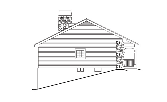 Home Plan Left Elevation of this 2-Bedroom,1207 Sq Ft Plan -138-1132